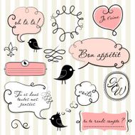 Speech bubbles set in French style N6
