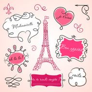 Doodle frames in French style N17
