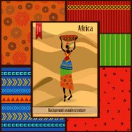 Set of seamless textures with African woman N2