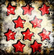 Red start on grunge
