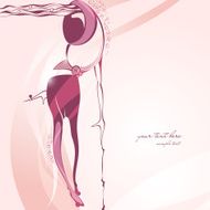 Fashionable pink background with abstract girl