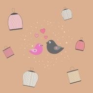 Birds in love out of cages