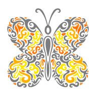 Abstract Mehndi butterfly - vector illustration N2