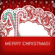 Christmas decorations on handmade knitted background N13
