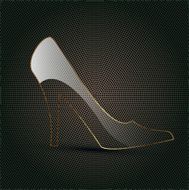 glass shoe on a metal background