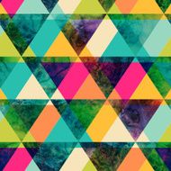 Watercolor triangles seamless pattern Modern geometry N2