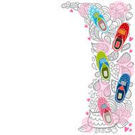 cute cartoon hipster gumshoes background N2