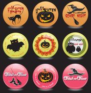Set of Halloween badges