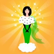 Elegant fairy princess in a green dress