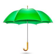 Realistic Detailed Green Umbrella Vector Illustration