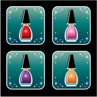 Set icons of nail polish