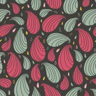 Decorative seamless pattern with striped stylized drops