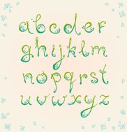 Decorative floral spring alphabet