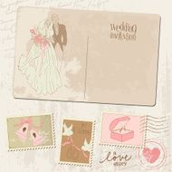 Vintage Postcard and Postage Stamps