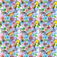 floral seamless texture of watercolor N11