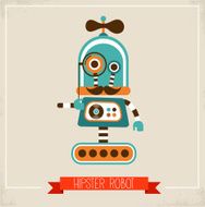 Hipster robot toy icon