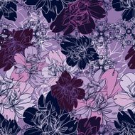 abstract vector seamless pattern with flowers and ornaments