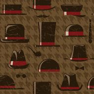 Retro styled men's hats seamless pattern