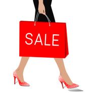 Woman with package sale