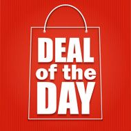 Deal of the day poster with bag vector illustration N2
