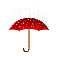 Red umbrella and rain N2