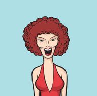 redhead woman laughing