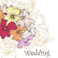 Fashion vector background with hand drawn flowers