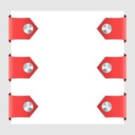 Arrows label with metal rivet