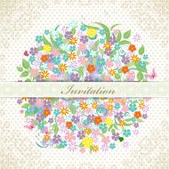 Round floral ornament for your design N8