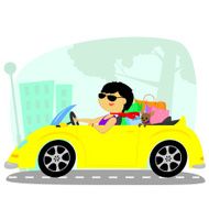 woman in the car