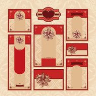 Set of floral wedding cards N32