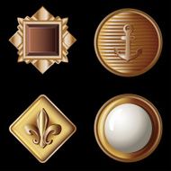 set of vintage gold buttons