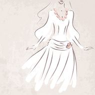 sketch bride in wedding dress N2