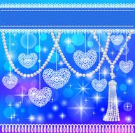 background card with hearts lace