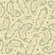 Seamless retro background with plumes