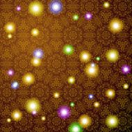 Brown pattern background with colorful lights