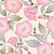 Seamless pattern with hibiscus N2