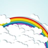 vector background with rainbow and clouds N2