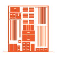 Wardrobe inside illustration for your design N4