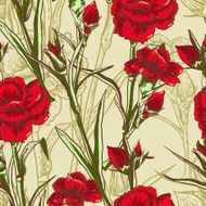 Seamless floral background with carnation N4