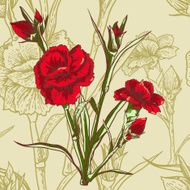 Seamless floral background with carnation N5