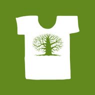 Big tree green on white t-shirt for your design N2