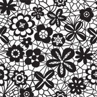 Lace seamless pattern with flowers N174