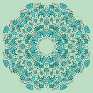 Round floral ornamental frame vector illustration N3