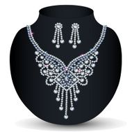 necklace with her wedding