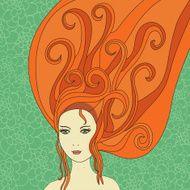 Red girl vector illustration