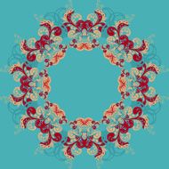 round ornamental frame vector illustration N3