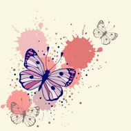 Vector illustration with butterflies N3