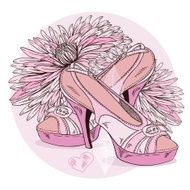 women&#039;s shoes and flowers