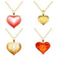 set of pendants with precious stone